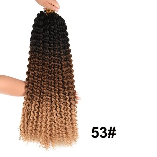 Passion Twist Hair 14 Inch Water Wave Synthetic Curly Crochet Braids for Passion Twist Crochet Braiding Hair Extensions Bohemian Curl 7 Packs (14inch, Ombre brown blonde)
