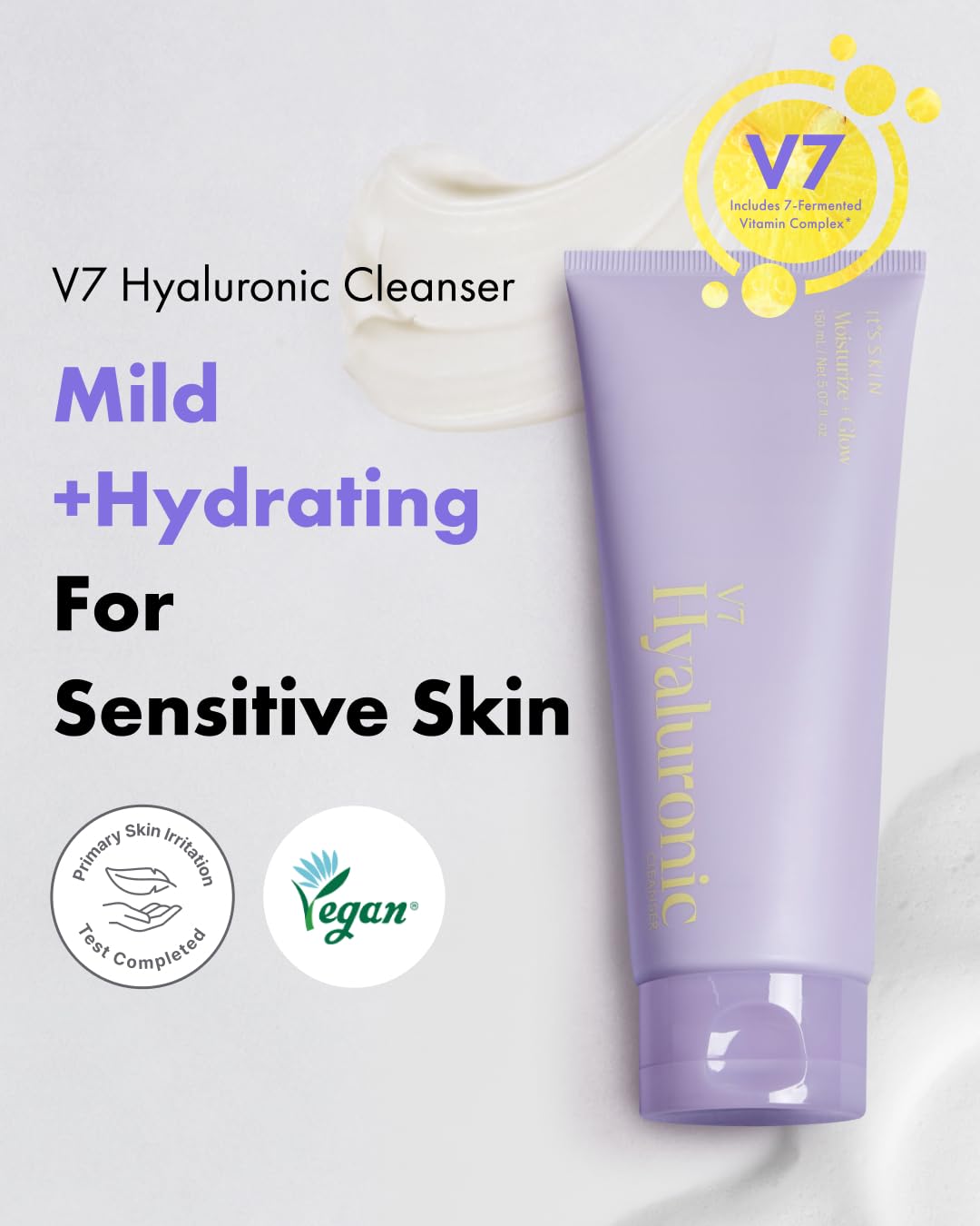 It'S SKIN V7 Hyaluronic Cleanser 5.07 fl oz | Face Hydrating Moisturizer & Face Cleanser | Vegan Face Wash & Facial Skin Care Products | Moisturizing Face Wash & Gentle Face Cleanser for Women
