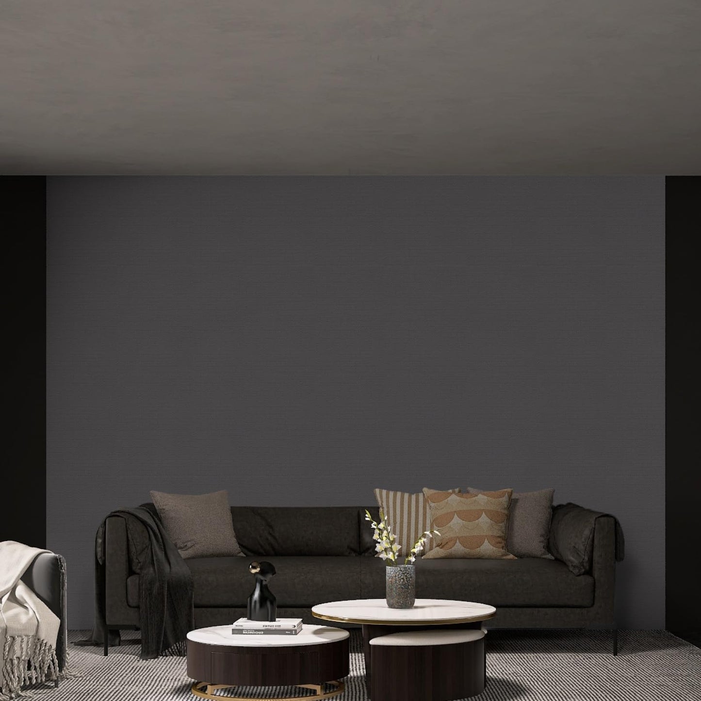 Grey Peel and Stick Wallpaper Self-Adhesive Contact Paper Not Ease to Torn
