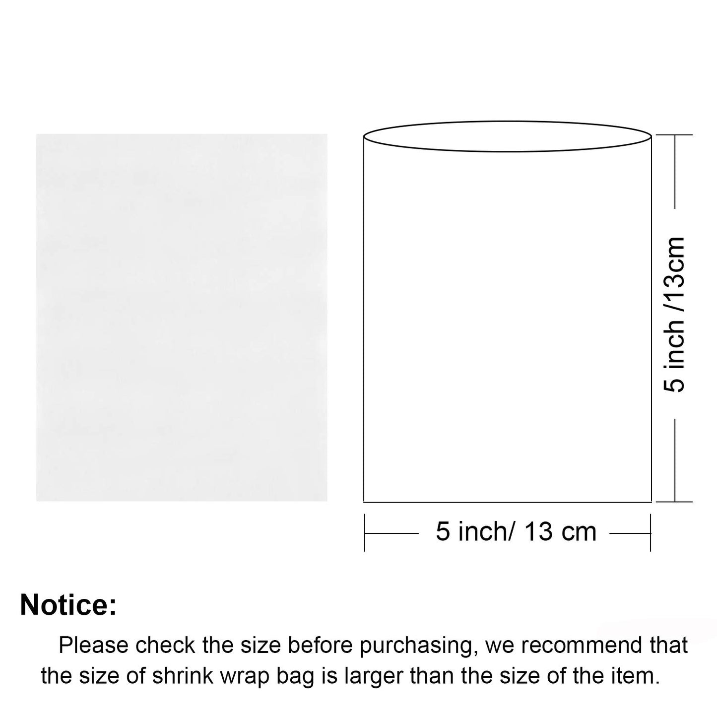 5x5 Inches Shrink Wrap Bags,200 Pieces Clear PVC Heat Shrink Bags