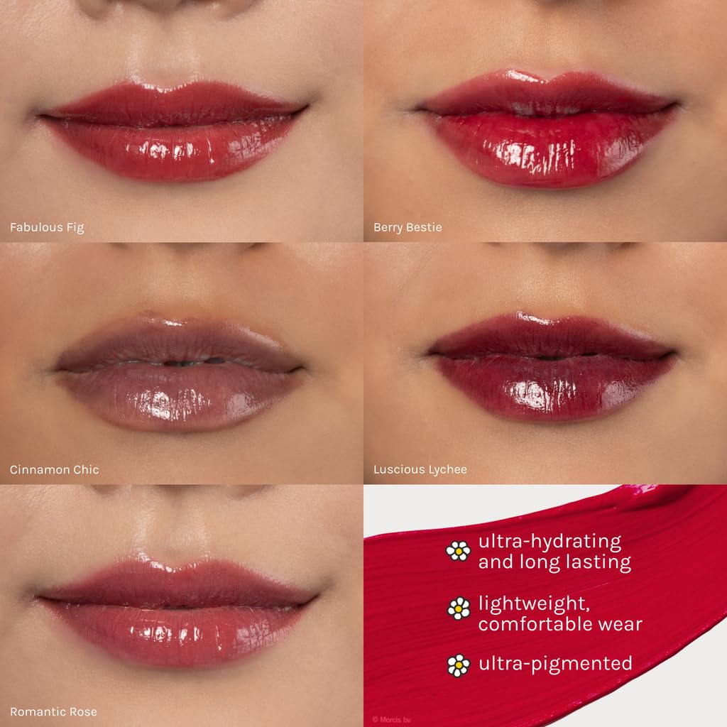 The Crème Shop Miffy Lip Stain, Glossy Finish, Long Wear, Formulated with Jojoba Oil, Sunflower Oil to hydrate, soothe, and moisturize lips, Korean formula - Available in 5 Shades (Romantic Rose)