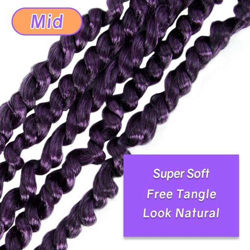 LOCSBYHAND 30 Inch Long Pre-looped/twisted Passion Twist Crochet Hair 4 Packs for Mixed-color Using (4 Packs, TPurple(Ombre Purple)