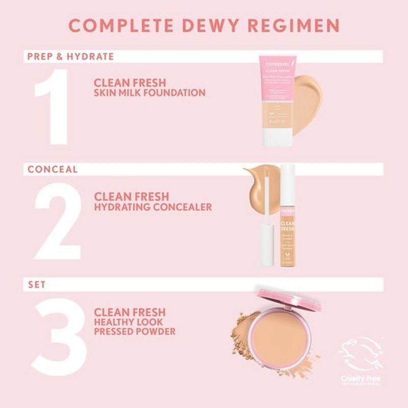 COVERGIRL, Clean Fresh Skin Milk Foundation, Light, 1 Fl Oz (Pack of 5)