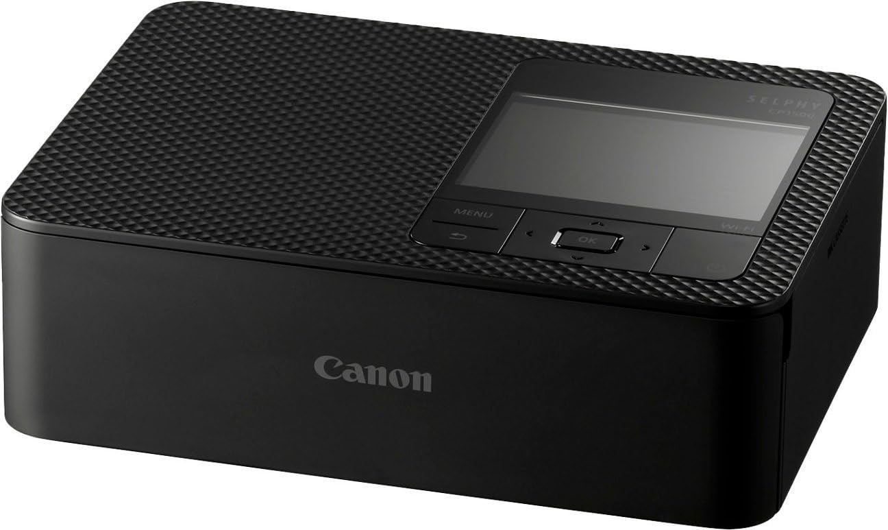 Canon Selphy CP1500 Wireless Compact Photo Printer (Black) Bundle with KP-108IN Color Ink Paper Set (108 Sheets of 4x6 Paper + 3 Ink Cartridges) + 6-Slot Memory Card Holder + More
