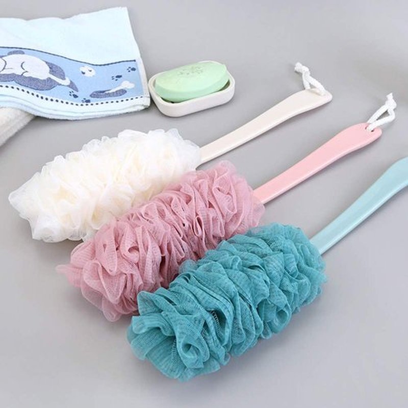 Arswin Back Scrubber for Shower, Loofah Long Handle Bath Body Brush, Soft Nylon Mesh Sponge On a Stick for Shower Men Women Kids Elderly, Exfoliating Scrub Cleaning Luffa for All Kinds of Skin(Pink)
