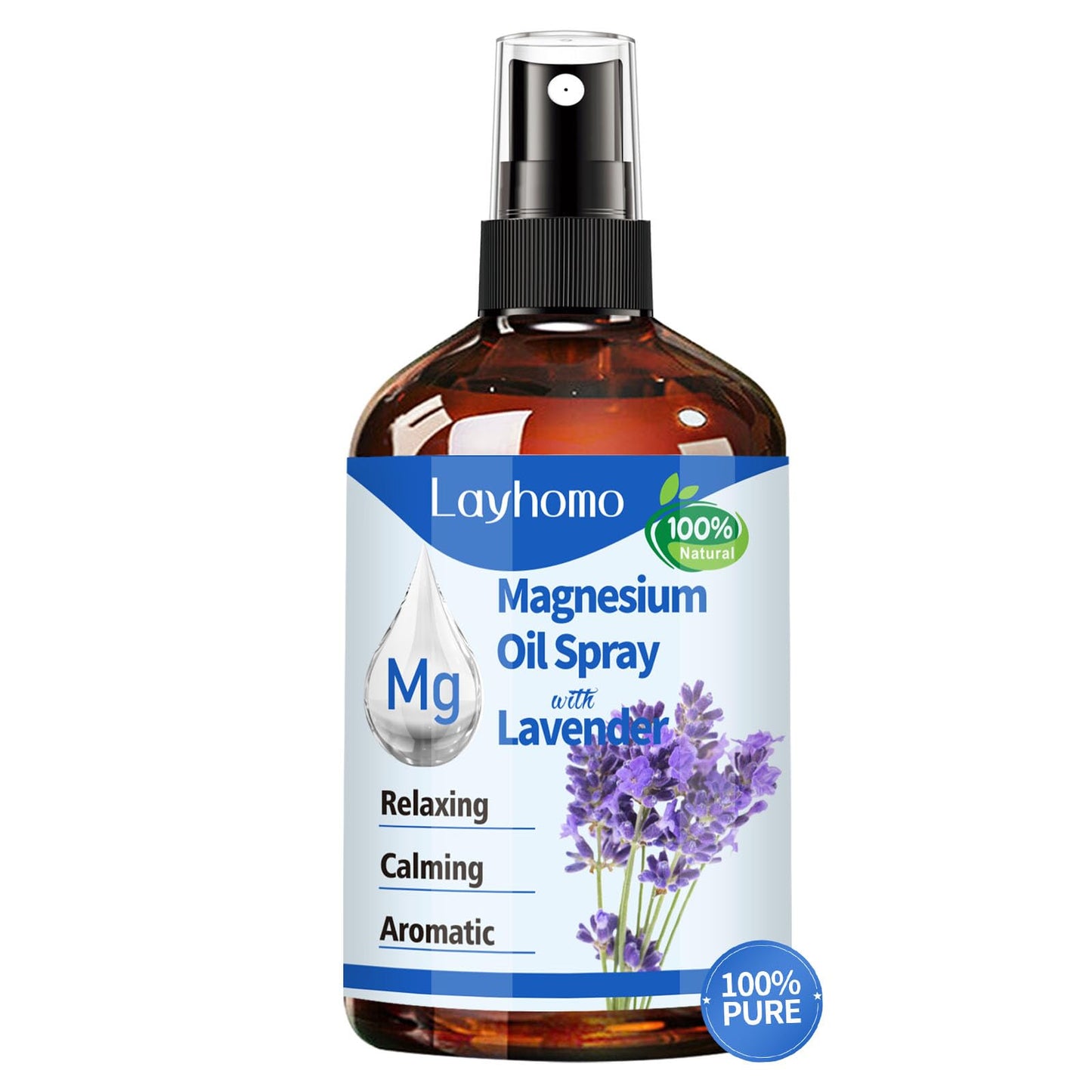 Magnesium Oil for Feet,Pure Magnesium Spray for Sleep,Liquid Topical Athletes Foot Spray Soothing Sore Muscles,Relaxing Leg Cramps Pain Ultra Concentration with Lavender Oil (Magnesium Oil)