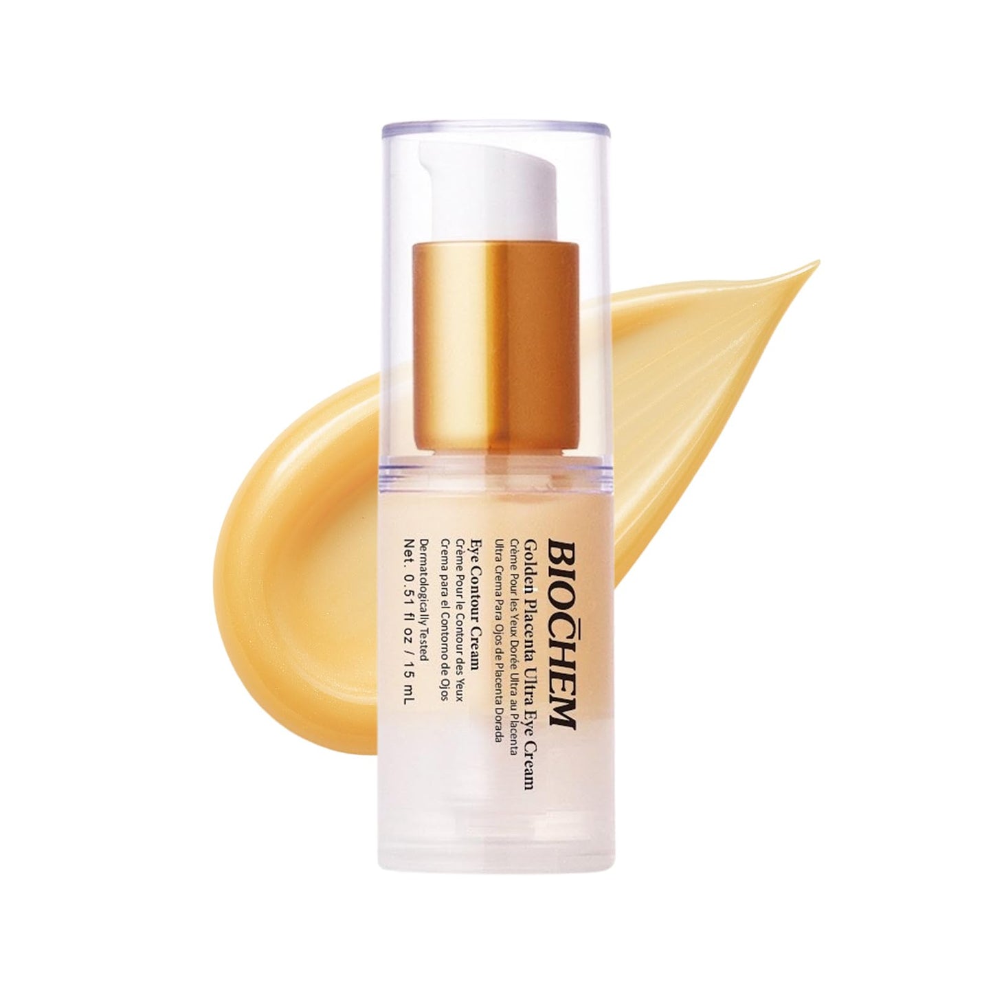 BIOCHEM Golden Placenta Ultra Eye Cream, Luxury Under Eye Repair Treatment for Circles, Puffiness, Anti Aging, Wrinkles Care, Skin Laxity, Crows Feet, Eye Bags for Women & Men(0.51 fl oz / 15 mL)