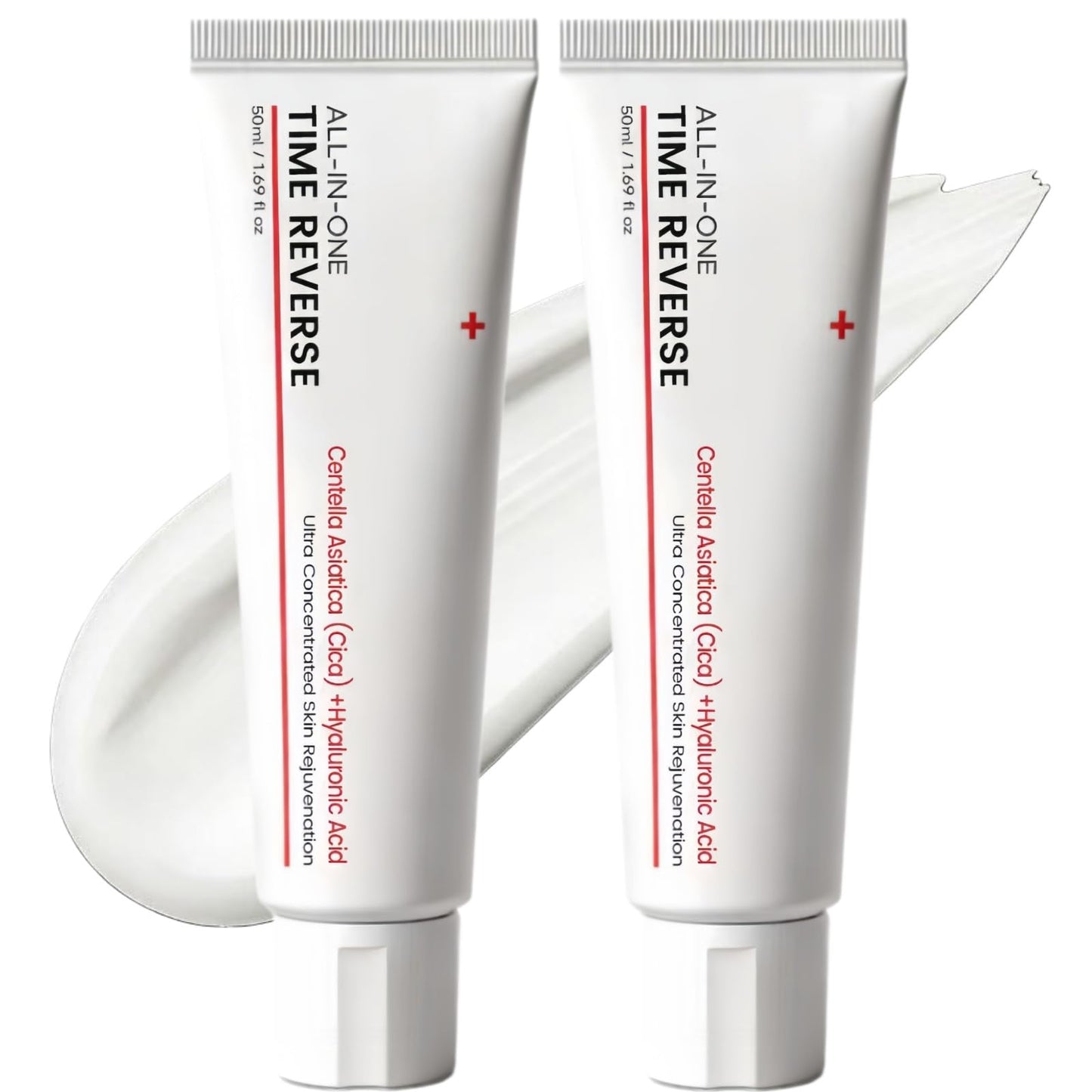 WWNTUWL 2PCS All-In-One Time Reverse Cream, Deeply Moisturizes and Nourishes the Skin, Nourishing, Hydrates, Firms & Reduces Wrinkles with Centella Asiatica (Cica), Collagen & Hyaluronic Acid