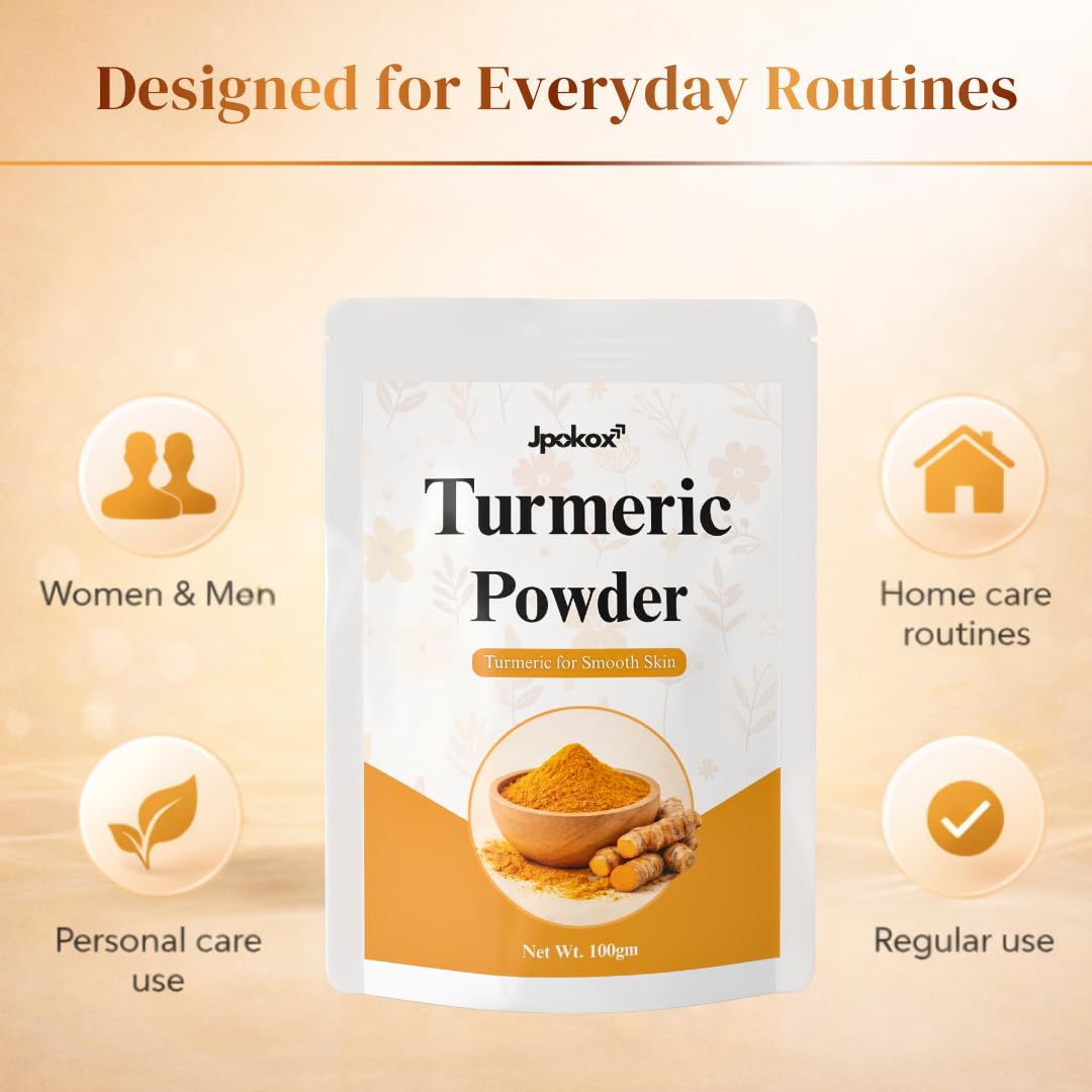 Jpokox Turmeric Powder | Turmeric Powder Organic | Turmericc Powder for Skin | turmeric Root | Powder For Men & Women | (Pack 1)