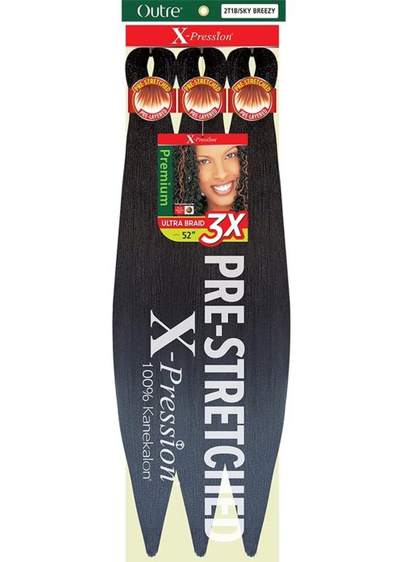 [3 PACK DEAL] Outre X-Pression Braid-Pre Stretched Braid 52" 3X 3 Packs (2T1B/SKY BREEZY)