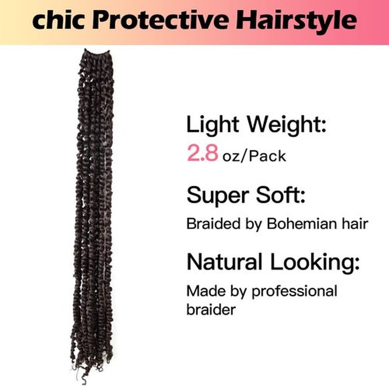 Niseyo 18 Inch Passion Twist Hair Pre-twisted 8 Packs Long Pre-looped Crochet Passion Twist Crochet Hair Long Braids (4#/Brown)