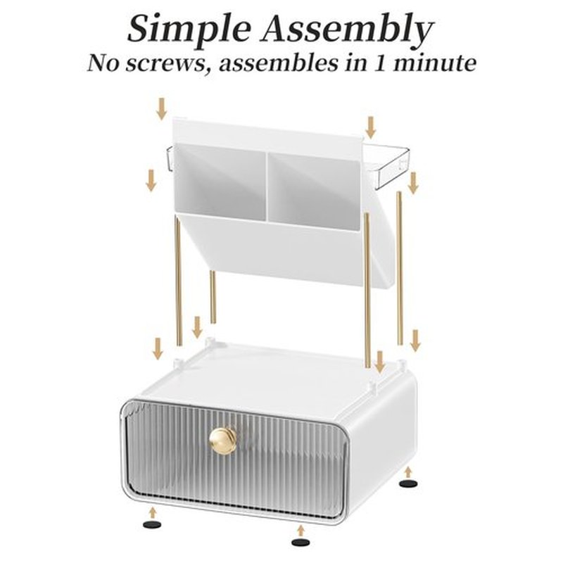 GPREESUS 2-Tier Makeup Organizers Countertop,Versatile Bathroom Counter Organizer,Cosmetic Make Up Organizers for Vanity,Cute Skincare Organizer (Clear)