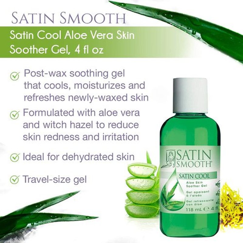 SATIN SMOOTH Satin Cool Aloe Vera Skin Soother Gel, 4 fl oz, 2-Pack