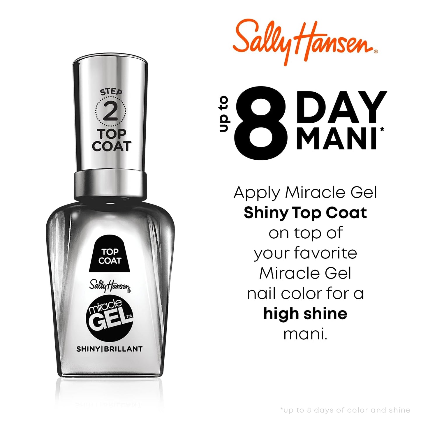 Sally Hansen Miracle Gel Nail Polish - Onyx-pected #849 with Shiny & Matte Top Coat Trio