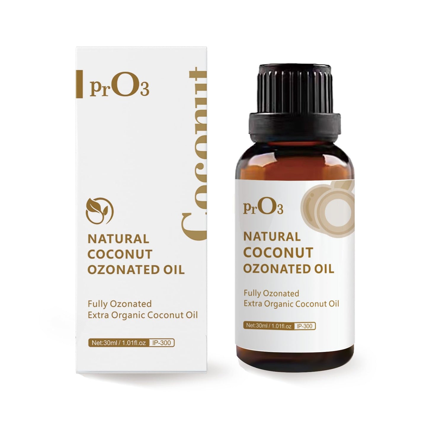 Fully Ozonated Coconut Oil-100% Pure Ozone Oil-1 OZ-Glass Bottle-Organic Natural for Skin Care Essence Oil- Rich in Reactive Oxygen