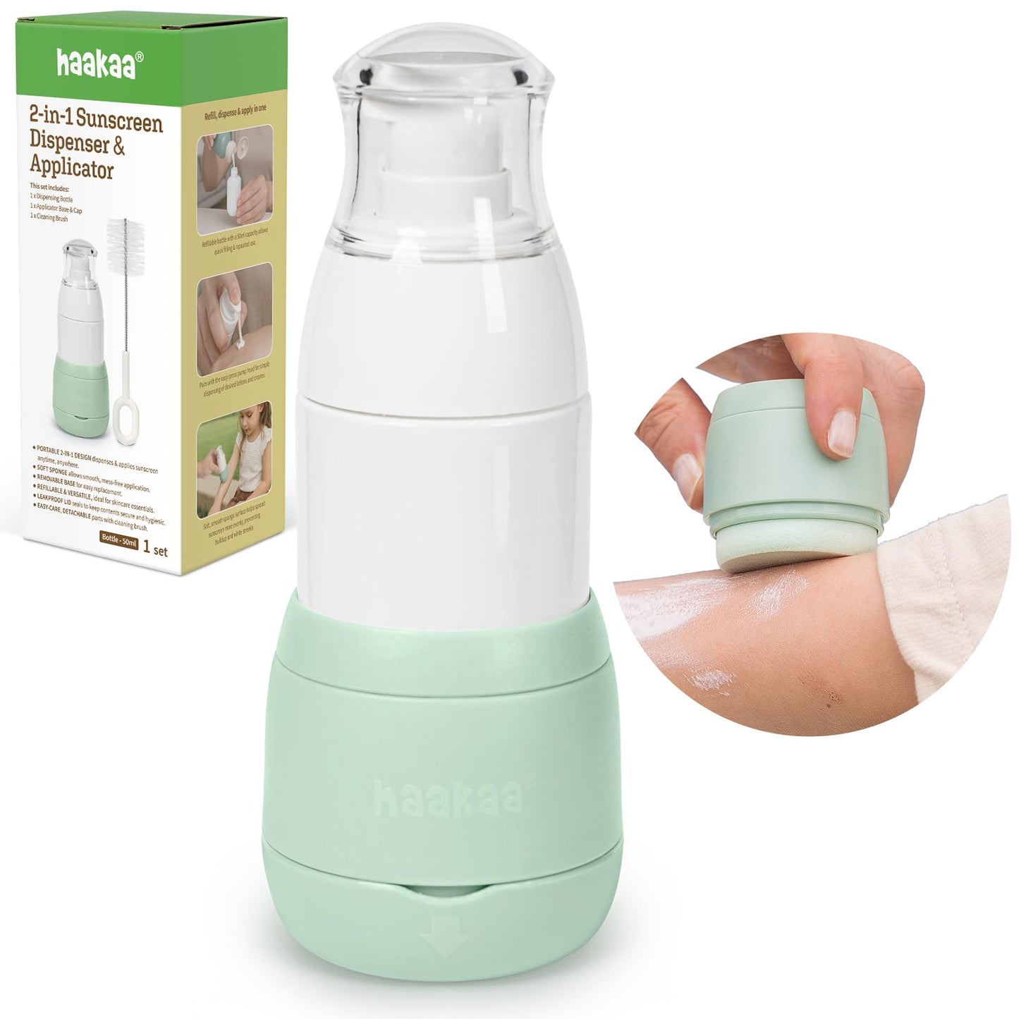 Haakaa Sunscreen Applicator for Kids, 1.7 oz, 1 Sponge Base