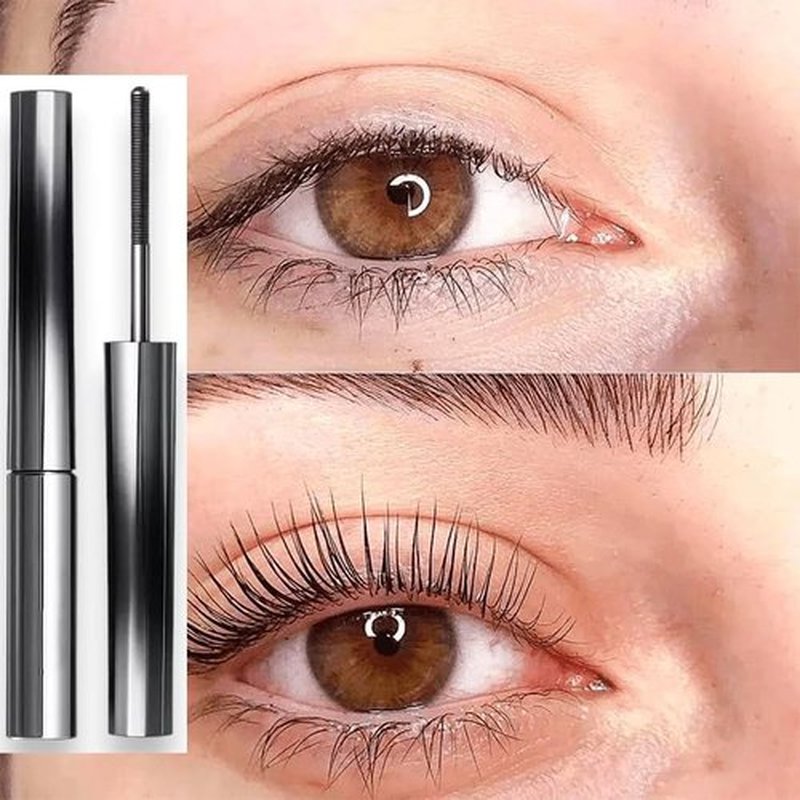 Chromamascara Mascara, Metal Wand Mascara, Curling Iron Mascara Metal, Mascara With Metal Wand, Iron Rod Mascara Brush, 3D Curling Eyelash Iron Mascara Waterproof, Long-Lasting, Smudgeproof (2PC, 1)