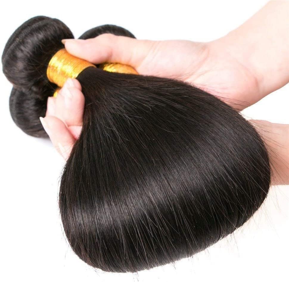 Straight Human Hair Bundles 20 20 20 Inch Brazilian Straight Hair Bundles 100% Unprocessed Virgin Hair Weave Bundles Human Hair Extension for Women Natural Color