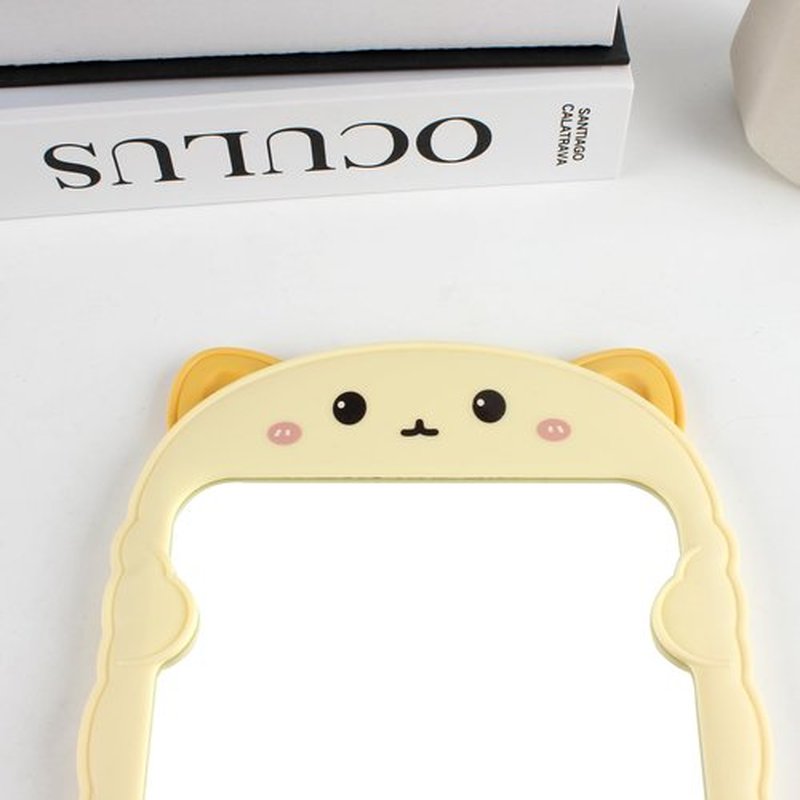 TBWHL Cute Desk Mirror Cartoon Cat Mirror for Desk, Desktop Mirror with Stand for Girls, Kids, Hanging Mirror for Bedroom, Bathroom