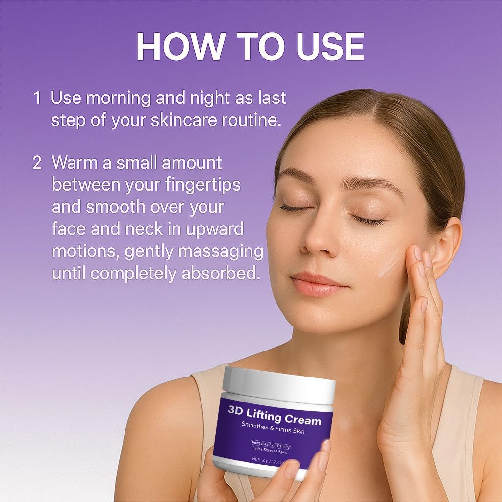 Euhrceudy 3D Lifting Cream - Anti-Aging Cream - Smoothes Skin, Firms Elasticity, Enhances Skin Density - For Facial and Neck Wrinkles 1.7 fl oz