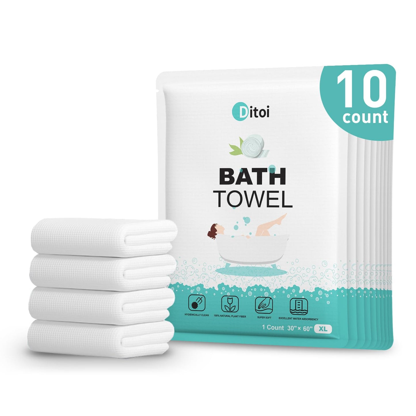 Ditoi Disposable Bath Towels XXL,Thick Beach Towels for Travel 30"X60"