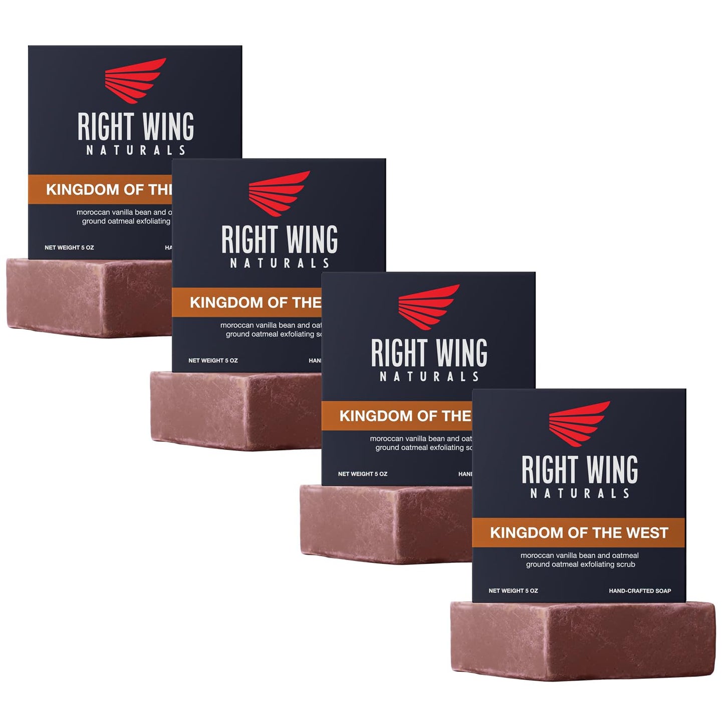Right Wing Naturals Bar Soap Gift Set for Men | Handcrafted Cold-Pressed | Handmade Organic Soap for Men | Most Popular Flavors | Natural Scented Men’s Bar Soap| Pack of 4 Bars