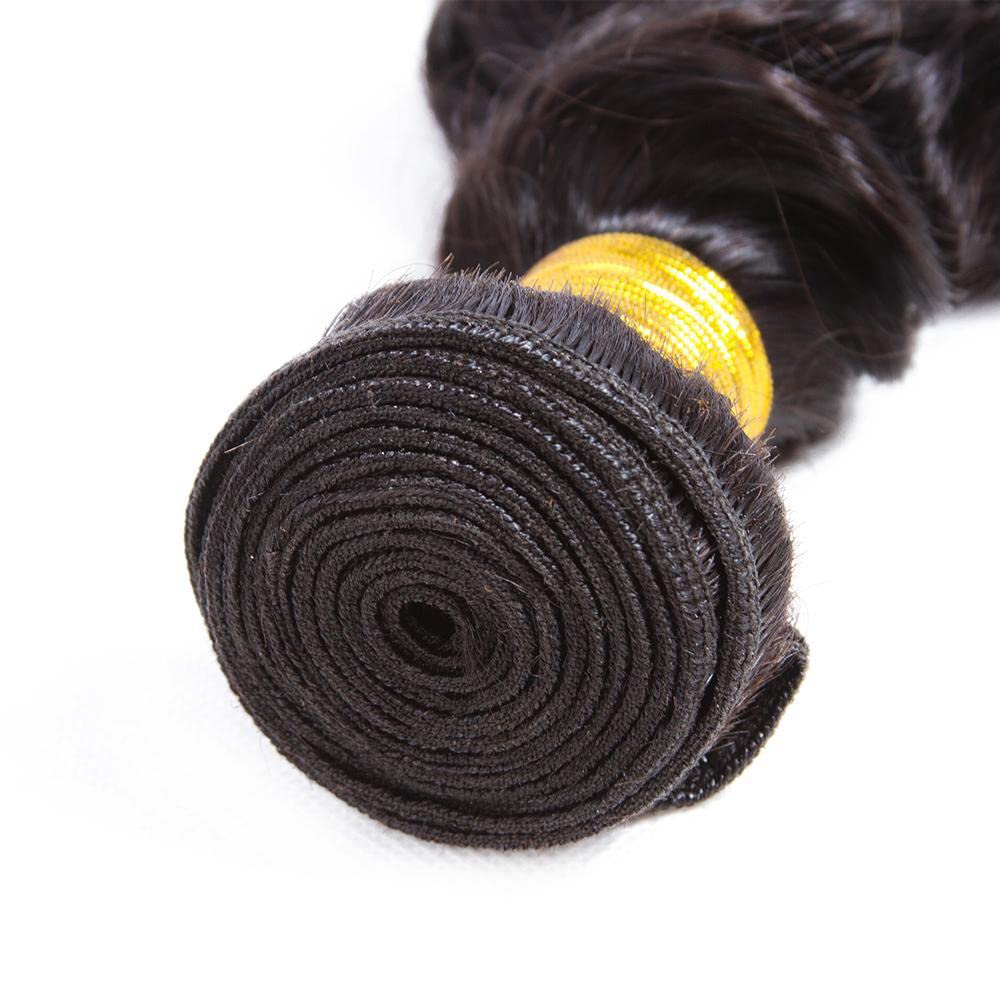 Deep Wave Human Hair Bundle Natural Black Color 8A Grade Brazilian Remy Human Hair Bundles Hair Weaves Double Weft Hair Bundles For Women 30 Inch