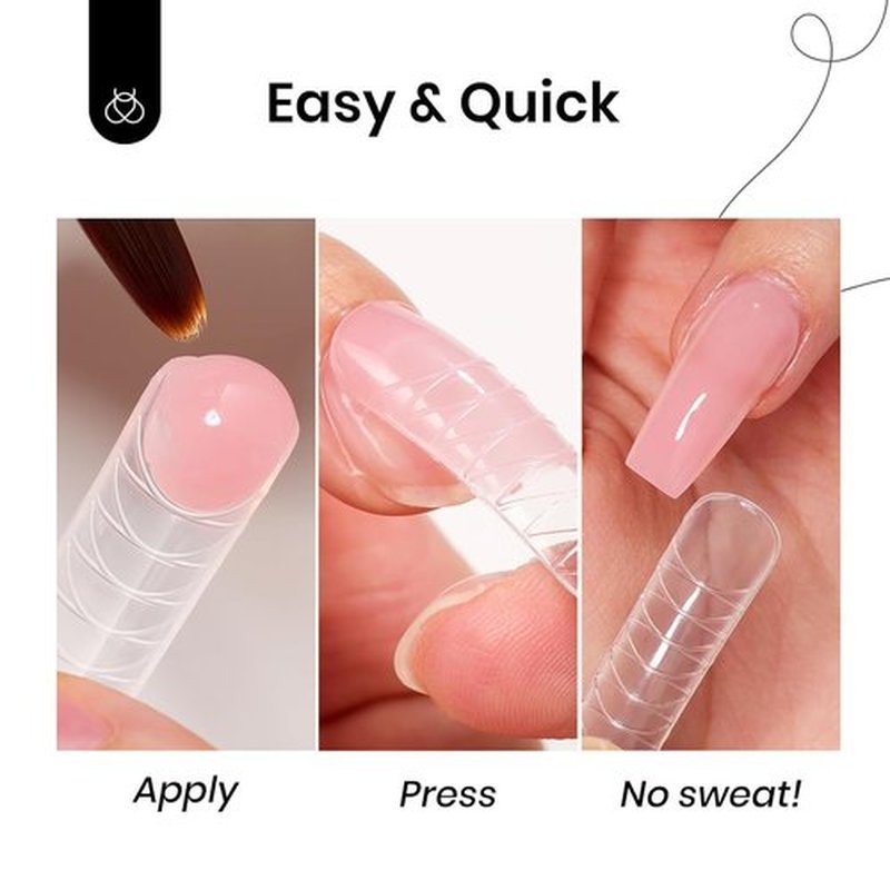 Beetles Gel Polish Nails Extension Kit with U V Light 6 Colors Builder Gel Nail Polish Winter Nude Clear Pink All In One Starter Kit Jelly Gel Manicure for Women Gifts