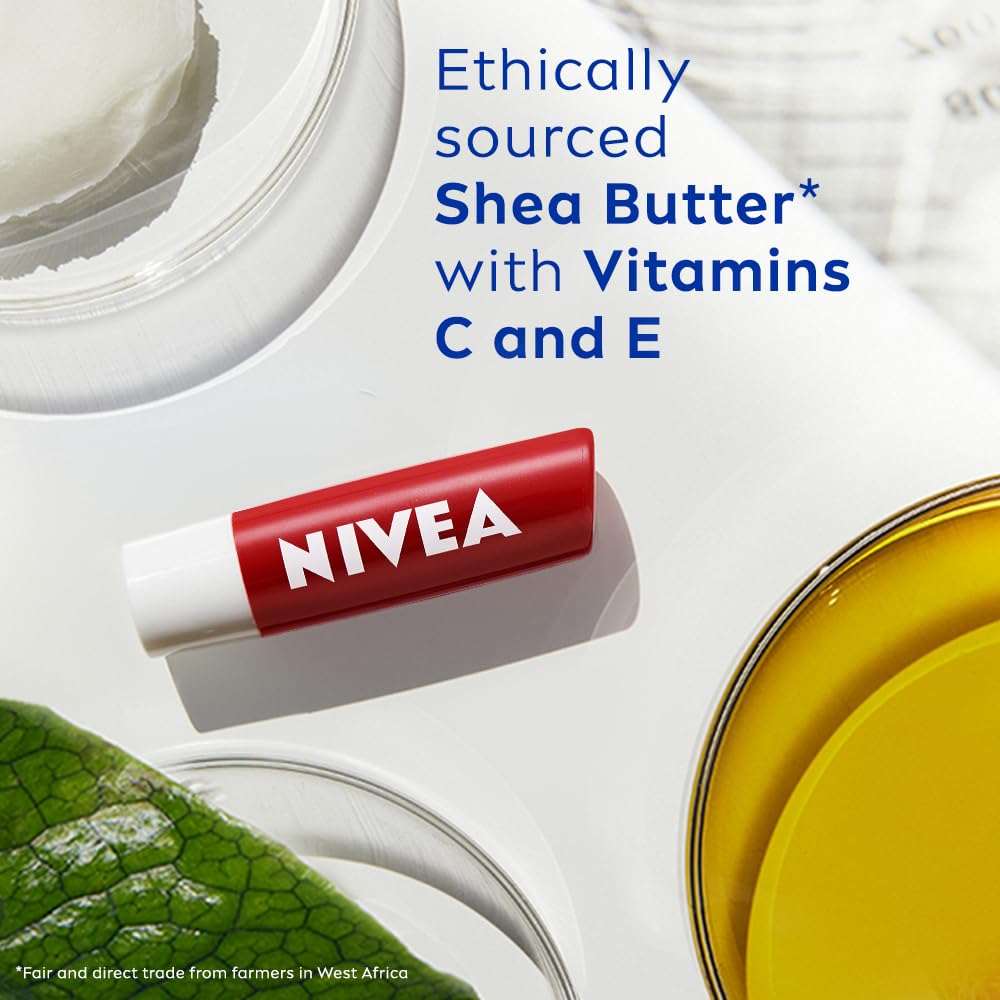 NIVEA Lip Balm, Pomegranate Shine, 4.8g