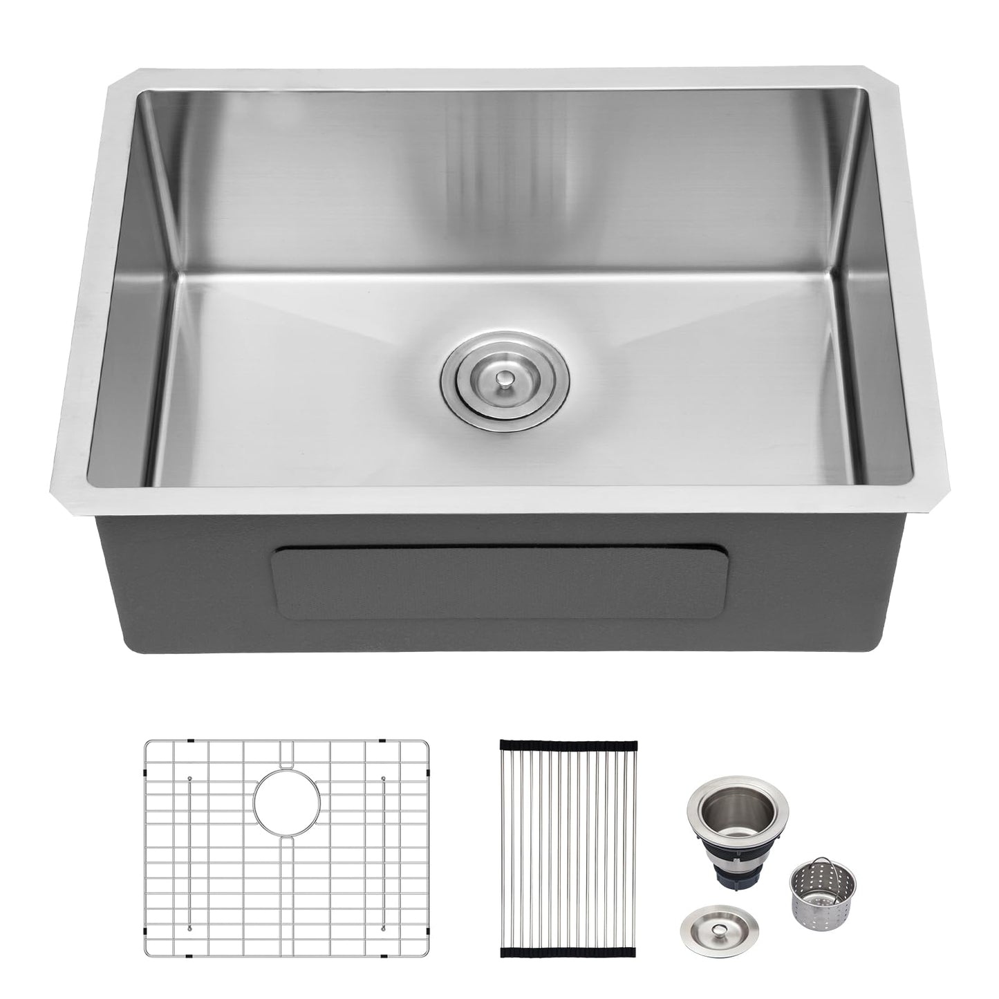Logmey 23 Inch Undermount Kitchen Sink - 23x18 In Handmade Stainless Steel kitchen Sinks Undermount Bar Sink Single Bowl 16 Gauge RV Sinks Prep Basin 23x18x9 Inches
