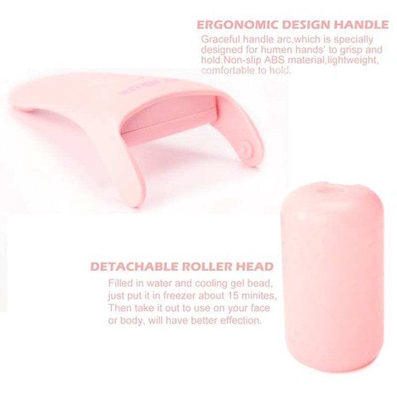 2 Pack Ice Roller for Face and Body Massage, Facial Roller Skin Care Tool for Reduce Wrinkles and Puffiness, Migraine Pain Relief and Skin Tighten, Cold Therapy for Cooling and Calming.(Pink+Green)