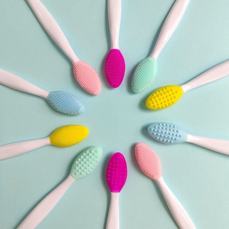 10 PCS Silicone Exfoliating Lip Brush, Lip Exfoliating Brush, Lip Exfoliator Brush, Lip Scrub Brush,Double-Sided Silicone Exfoliating Lip,Lip Scrubber Tool for Smoother and Fuller Lip Appearance