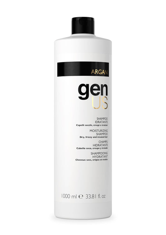 GENUS Argan Hydrating Hair Shampoo - Enriched with Argan & Linseed Oil for Dry, Frizzy, Treated Hair - Moisturizing, Anti-Frizz, Nourishing, Adds Shine & Softness - 1000ml