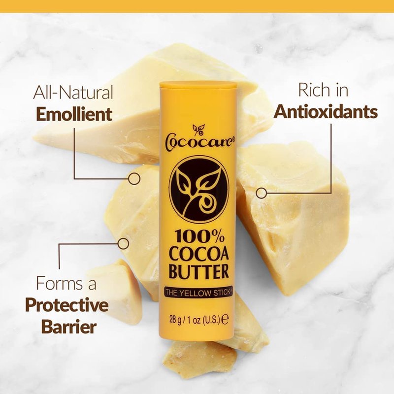 Cocoa Butter Stick - All-Natural Emollient for Ultimate Skin Hydration | 2-Pack Yellow Sticks
