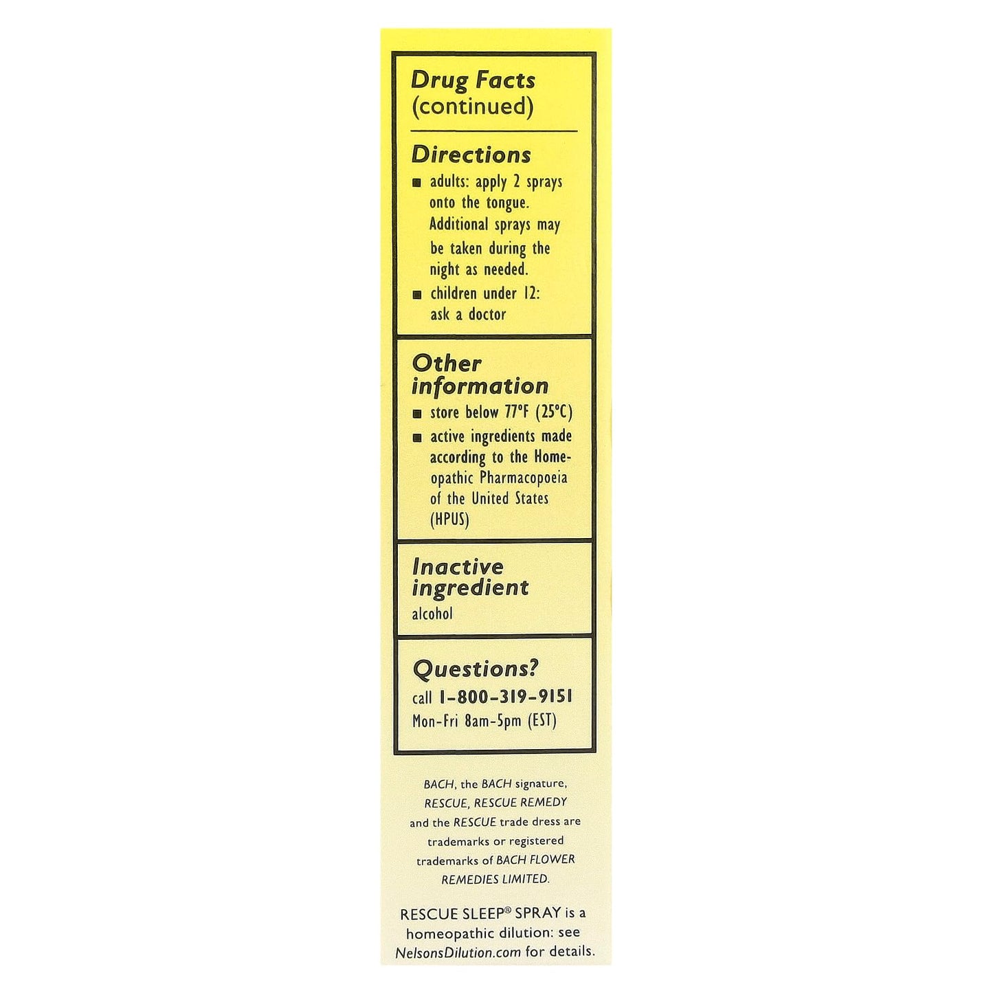 Bach RESCUE SLEEP Spray 20mL, Natural Sleep & Stress Relief Aid, Homeopathic Flower Essence, Vegan, Free of Melatonin, Sugar, and Gluten, Non-Narcotic, Non-Habit Forming