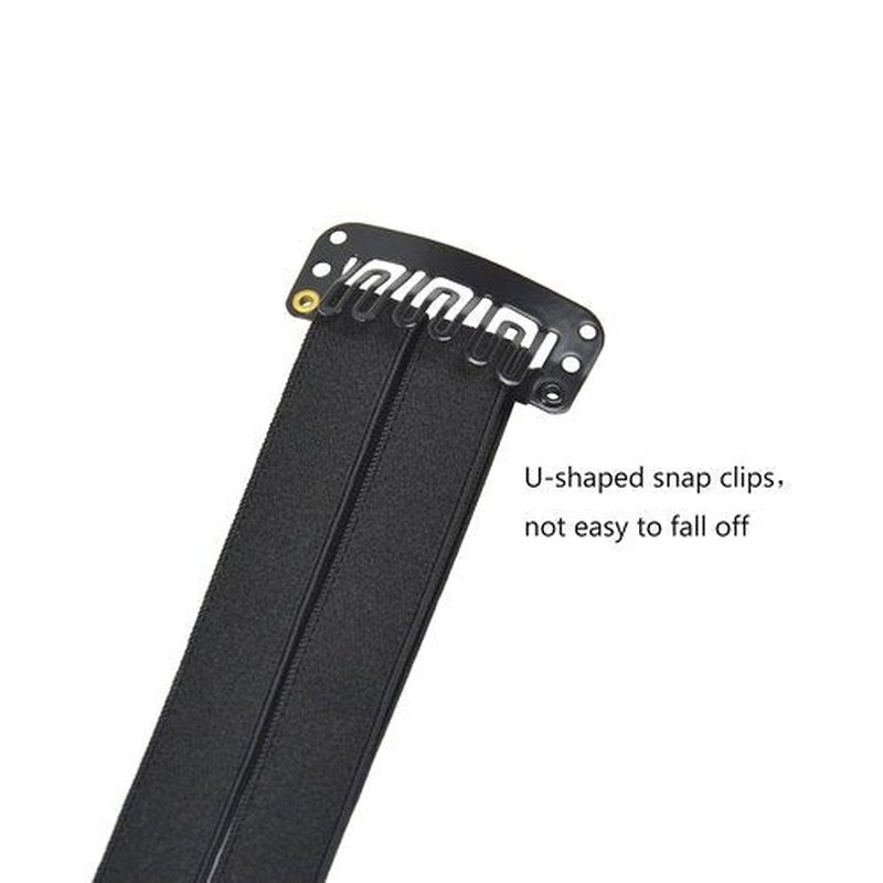 YTBYT 2 Pcs Facelift Bands with Clips Invisible Face Stretching Lifting Strap Adjustable Elastic Band Face Slimming Band (24cm Black Double Bands)