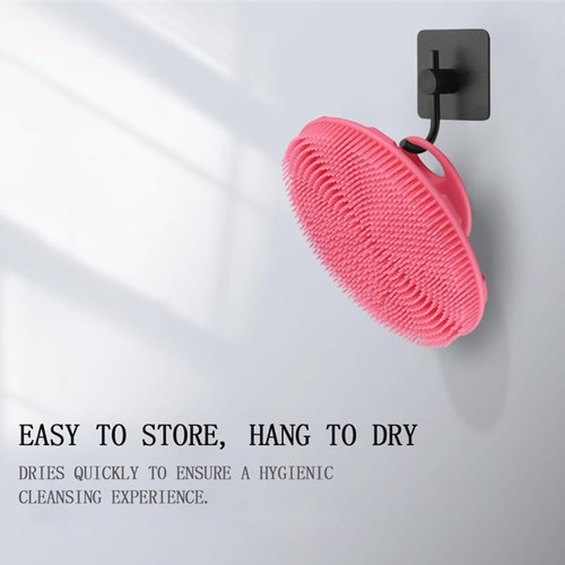 INNERNEED Food-Grade Soft Silicone Body Scrubber Shower Brush Handheld Cleansing Skin Brush, Gentle Exfoliating and Lather Well (Dark Green+Pink)