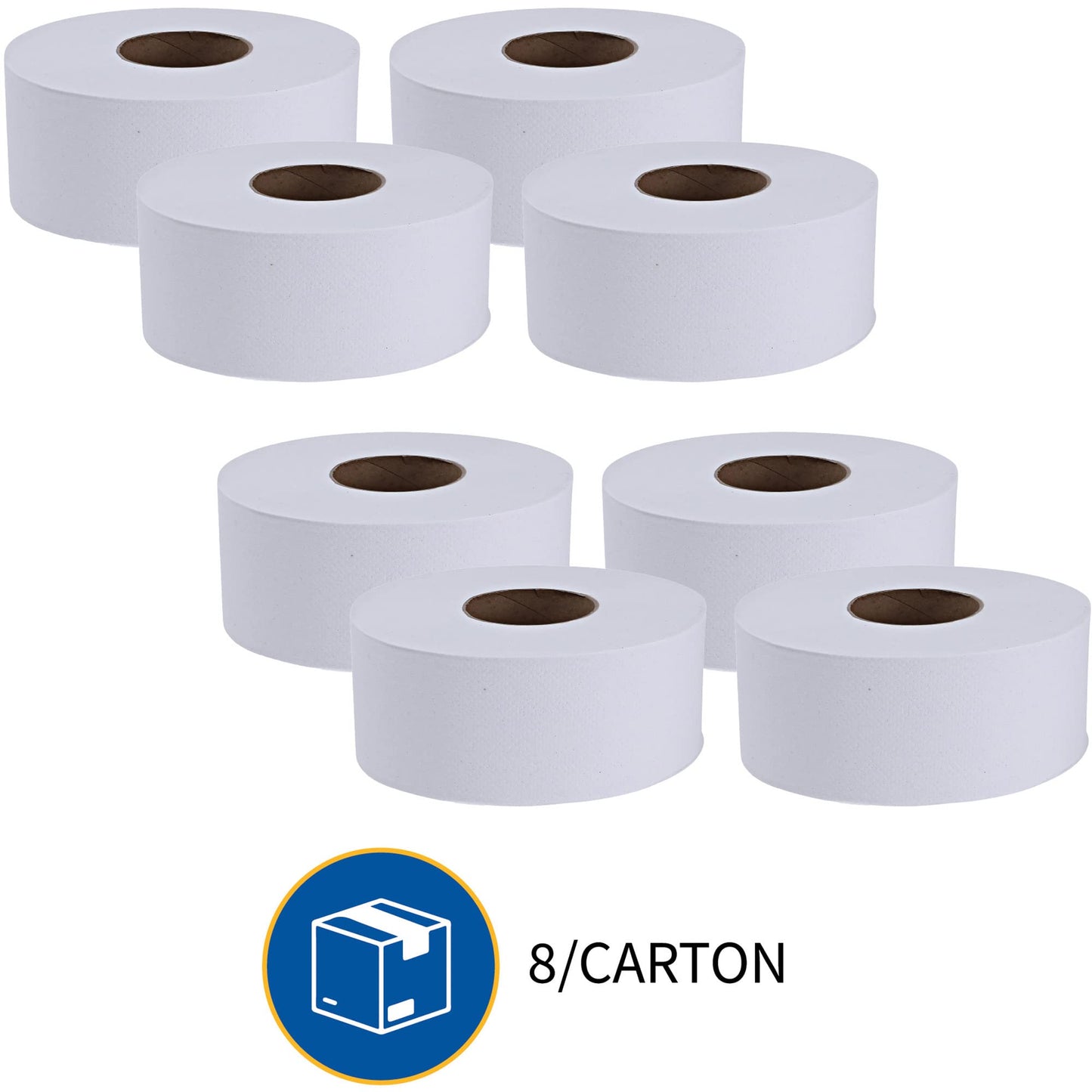 Genuine Joe - GJO2506008 Jumbo Dispenser Roll Bath Tissue (Pack of 8)