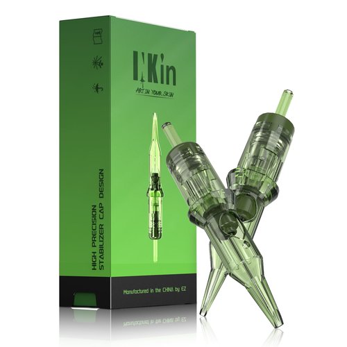 INKin REVO Tattoo Cartridge Needles 14RS #12 Standard 0.35mm Round Shader, Professional Tattoo Needles With Precise Positioning System Stay-Sharp Needles Extra Long Taper 20Pcs (R1214RS)