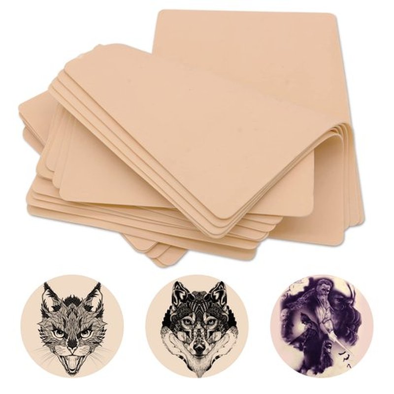 Tattoo Skin Practice - 20Pieces Tattoo Practice Skin 7.4x5.6" Thin Silicone Soft Double Sides Eyebrow Tattoo Practice Skin for Tattoo Beginner & Experienced Tattoo Artist