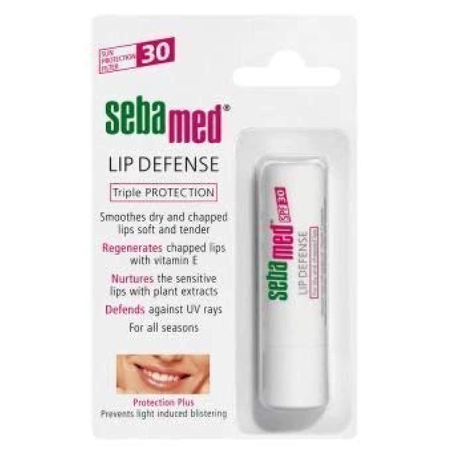 Sebamed Lip Defense SPF 30 - Moisturizing Protection for Sensitive Lips Against UV Rays