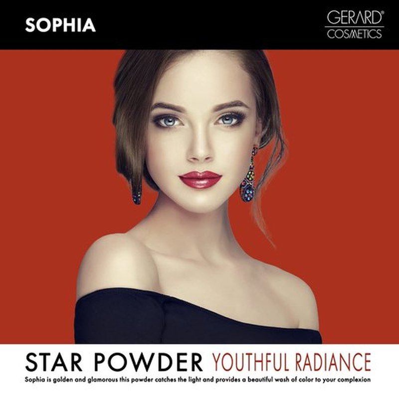 Gerard Cosmetics Star Powder Highlighter Sophia | Champagne Highlighter Makeup for Glowing Skin | Professional Mineral Facial Luminizer | Cruelty Free | Made in the USA