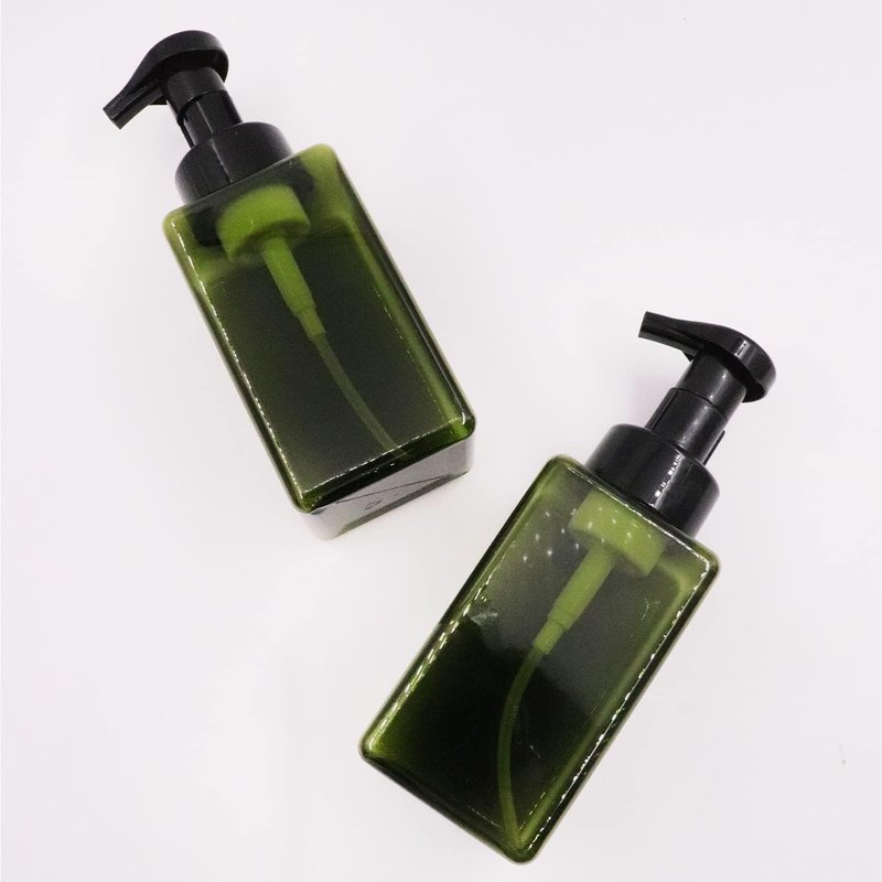 Foaming Soap Dispenser Set - Refillable 17 oz Pump Bottles for Bathroom & Kitchen | Green