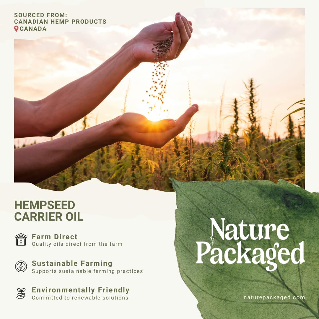 Nature Packaged Hemp Seed Oil for Skin, Hair and Body Direct from Hemp Oil Canada - Cold Pressed Hemp Seed Oils - 16oz (Pack of 1)