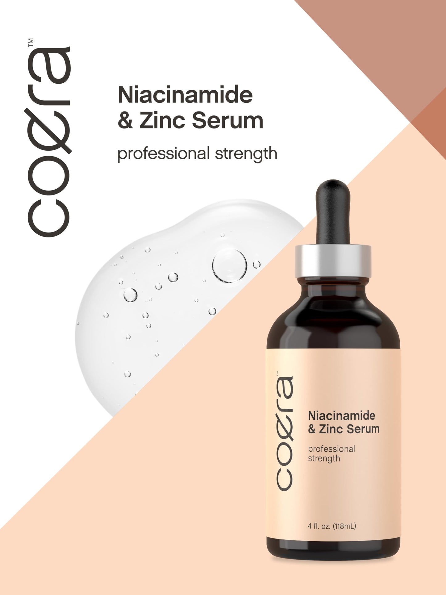 Coera Niacinamide Serum with Zinc | 4 fl oz | Moisturizer for Face and Skin