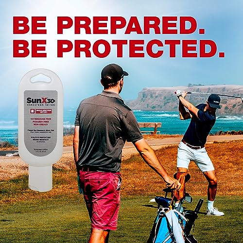 CoreTex Sun X 30+ SPF Sunscreen Lotion - 1oz. Bottle of USA-Made, REEF Compliant, Broad Spectrum Sunscreen Lotion - Paraben, Oxybenzone, & White Cast Free Water Resistant Sunscreen (up to 80 Minutes)