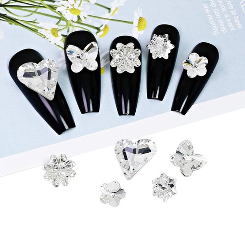 DONGZHOU 52pcs Mix Shape Crystal Nail Art Rhinestone Gems Point Back Fancy Stone Sew On Rhinestone Loose Crystal Sewing for Clothing Wedding Dress Nail Art Shoes Bags DIY Crafts