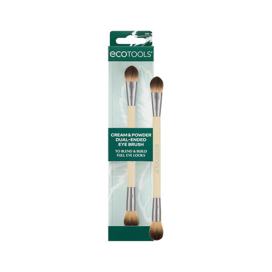 EcoTools Dual-Ended Eye Brush - Cream & Powder Eyeshadow Brush for Blending & Packing | Vegan & Cruelty-Free