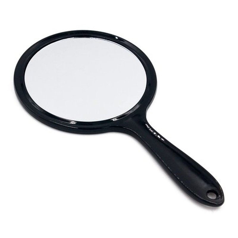 OIGUMR Large Double-Sided Handheld Mirror 1X/2X Hand Mirror Cute Hand Mirror 5.8 x 10.6 inch Black