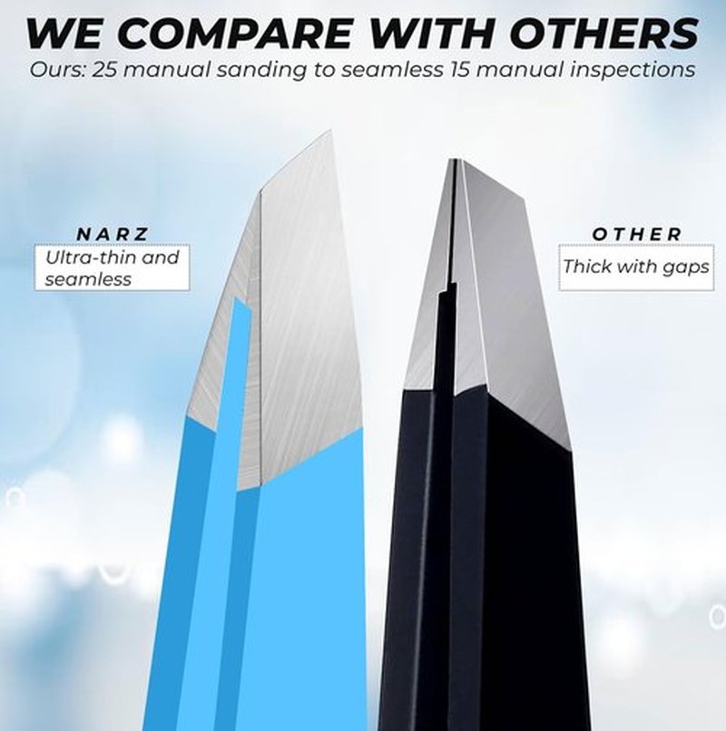 Professional Tweezer for Facial Hair Women & Men Stainless Steel Precision Tweezers for Ingrown Hair Tweezers for Men & Women (Blue)